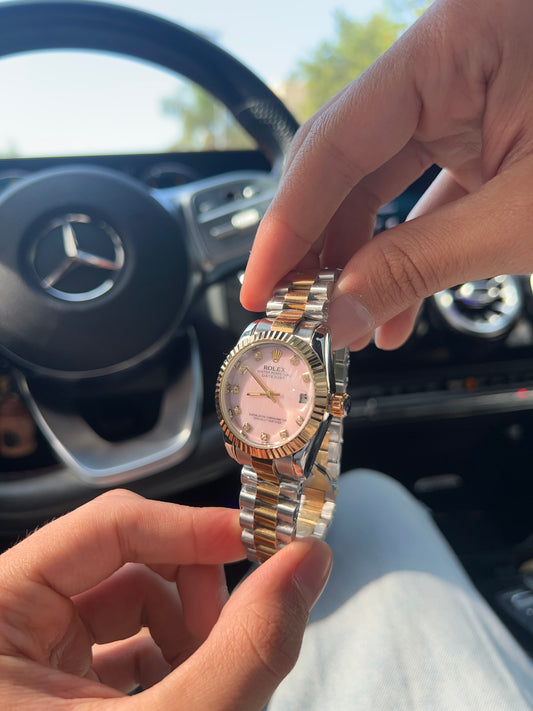 ROLEX 2 COLORS TABLEAU ROSE