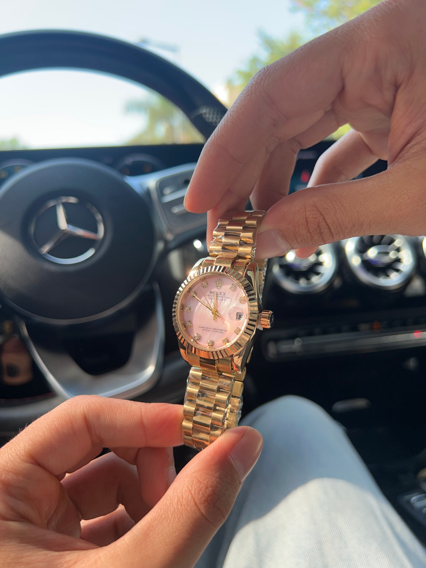 ROLEX GOLD TABLEAU ROSE