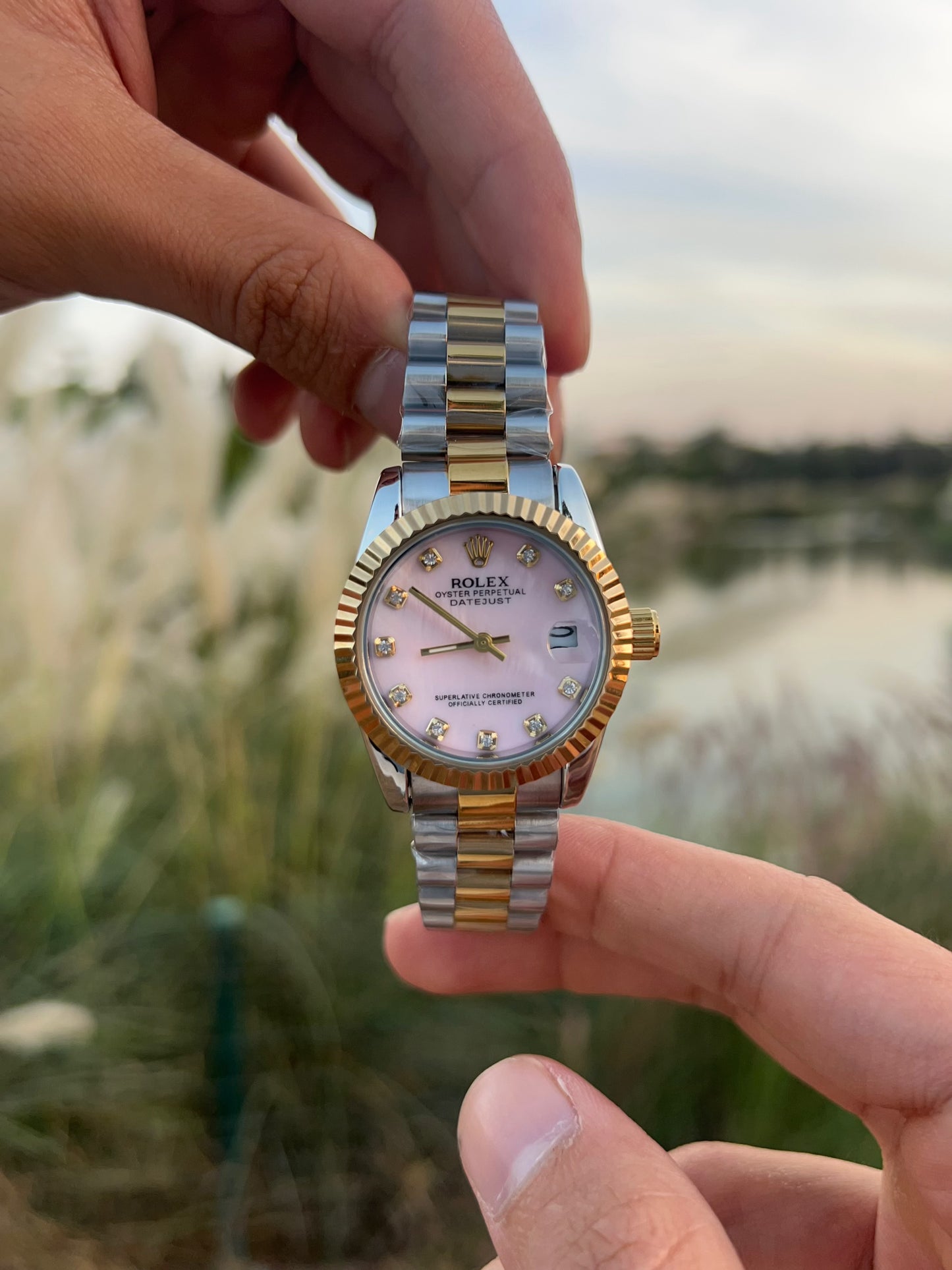 ROLEX 2 COLORS TABLEAU ROSE