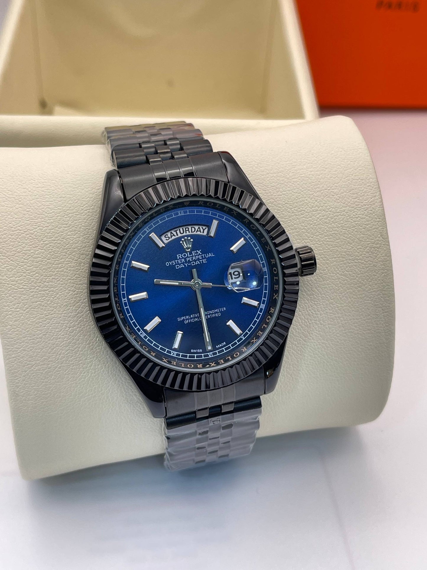 ROLEX DAY DATE  NOIR TABLEAU BLEU NUIT