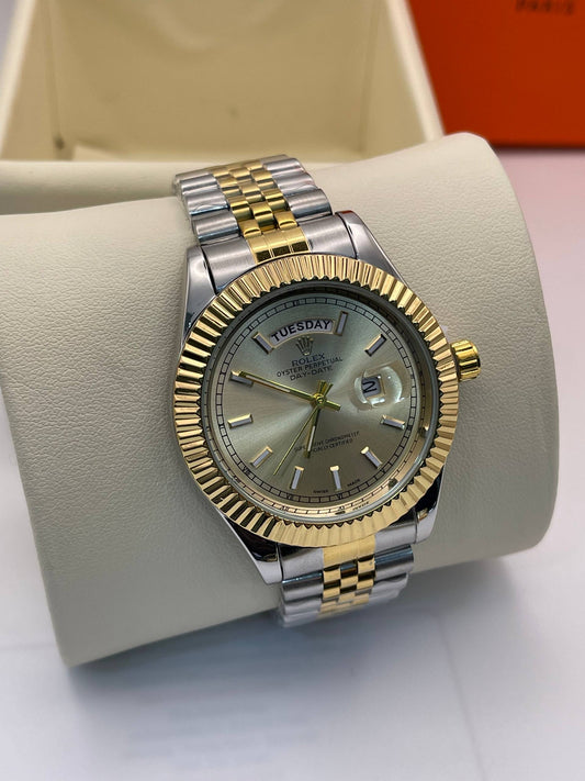 ROLEX DAY DATE  2 COLORS TABLEAU GOLD