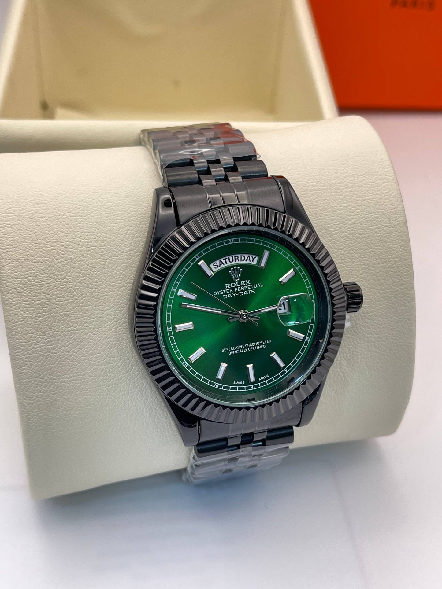 ROLEX DAY DATE  NOIR TABLEAU VERT