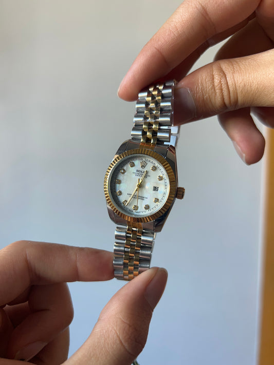 ROLEX 2 COLORS TABLEAU BLANC